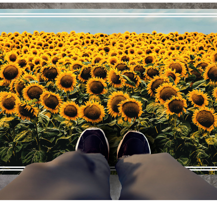 Sunflower Meadow vinyl rug flowers - TenStickers