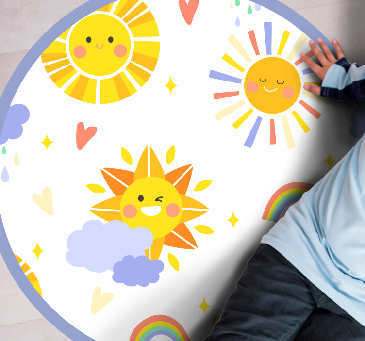 Sunny Smiles Delight kids vinyl rug - TenStickers