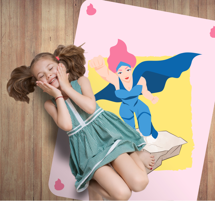 Superhero Adventure Imagery kids vinyl rug - TenStickers
