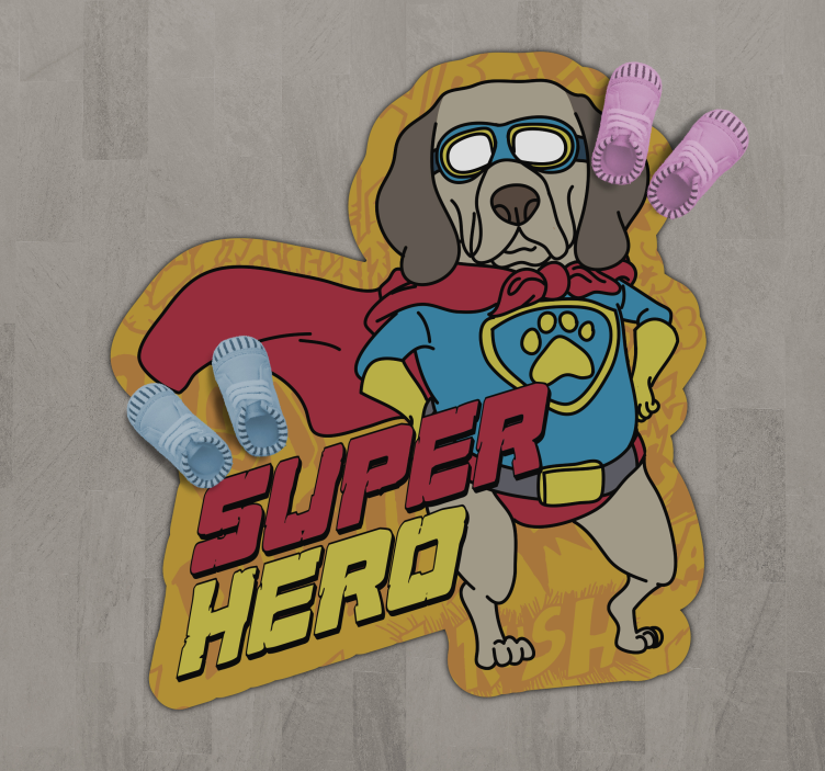 Superhero Canine vinyl rug - TenStickers