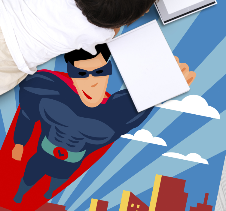 Superhero Flight vinyl rug - TenStickers