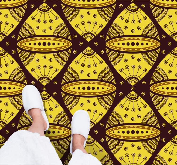 Symmetrical Mandala Influence mandala vinyl rug - TenStickers