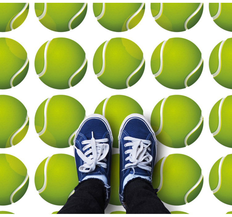 Tennis Ball Motif vinyl rug gaming - TenStickers