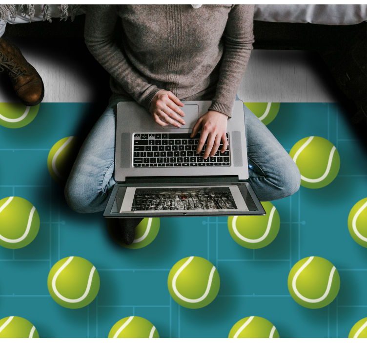 Tennis Ball Pattern teenage bedroom vinyl rug - TenStickers