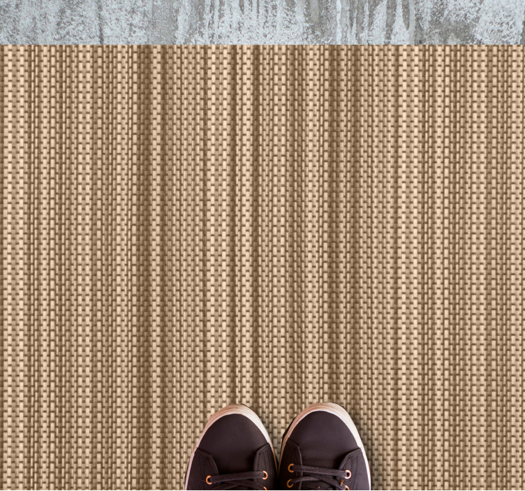 Textured Neutral Weave vinyl rug bathroom - TenStickers