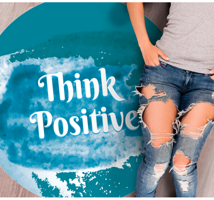 Think Positive Now custom vinyl rug - TenStickers