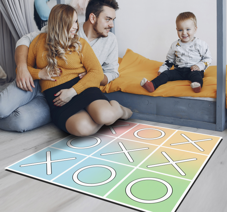 Tic-Tac-Toe Play vinyl rug gaming - TenStickers