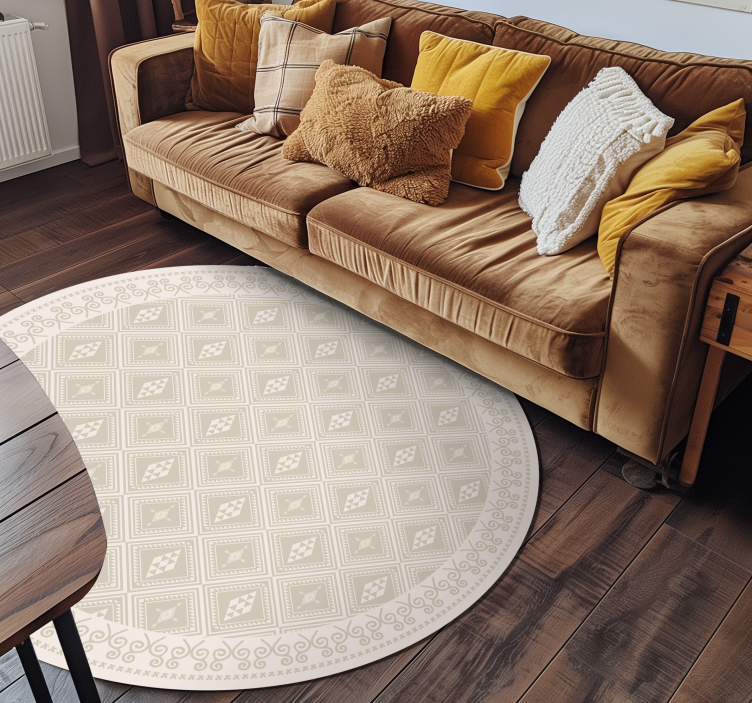 Tribal losanges beige vinyl rug - TenStickers