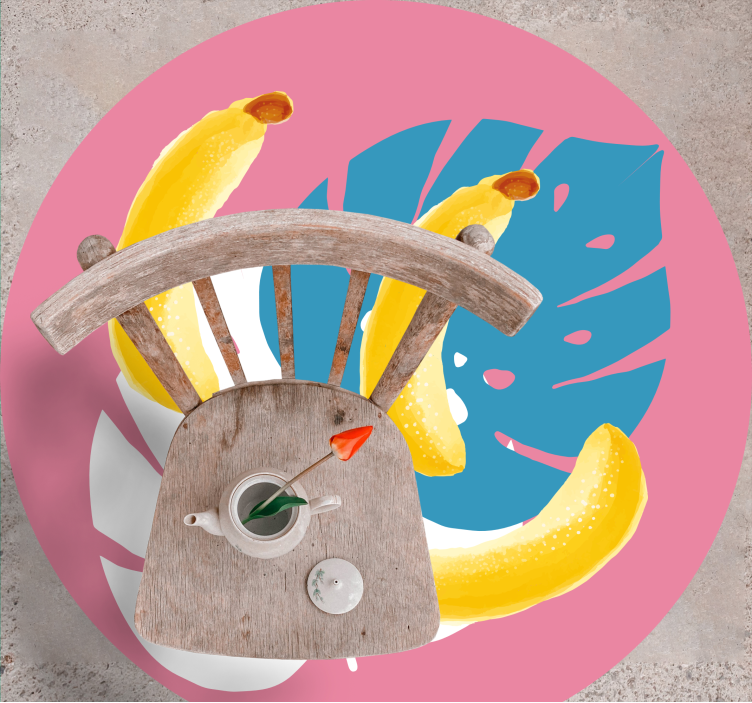 Tropical Banana Motif kitchen vinyl rug - TenStickers