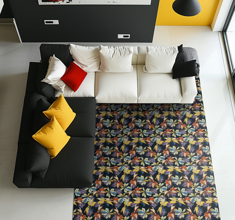 Tropical Botanical vinyl rug flowers - TenStickers