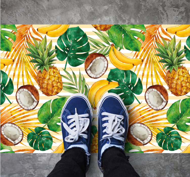 Tropical Fruit Paradise kitchen vinyl rug - TenStickers