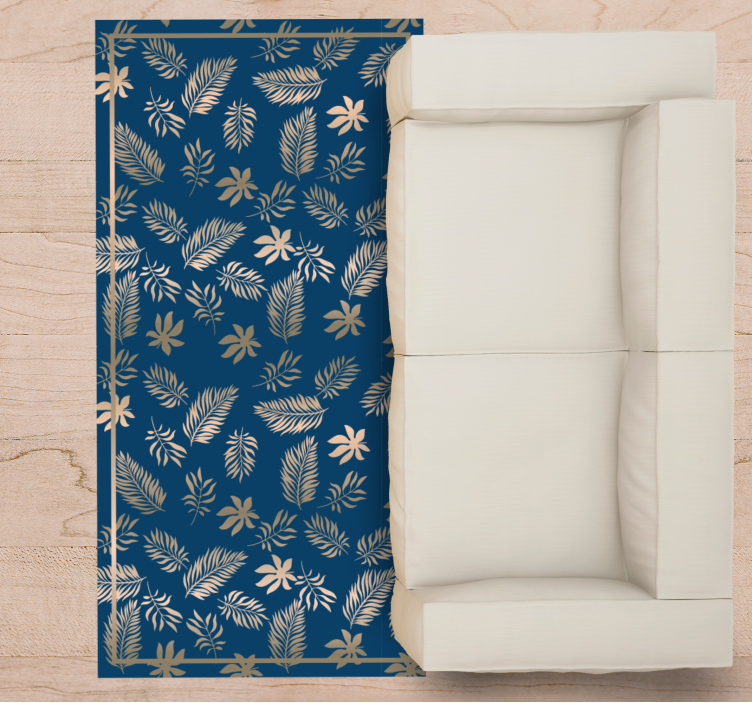 Tropical Leaf Pattern vinyl rug flowers - TenStickers