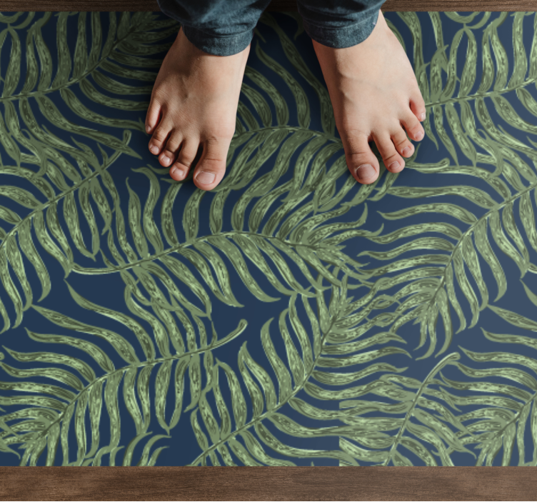Tropical Leaf Pattern vinyl rug flowers - TenStickers