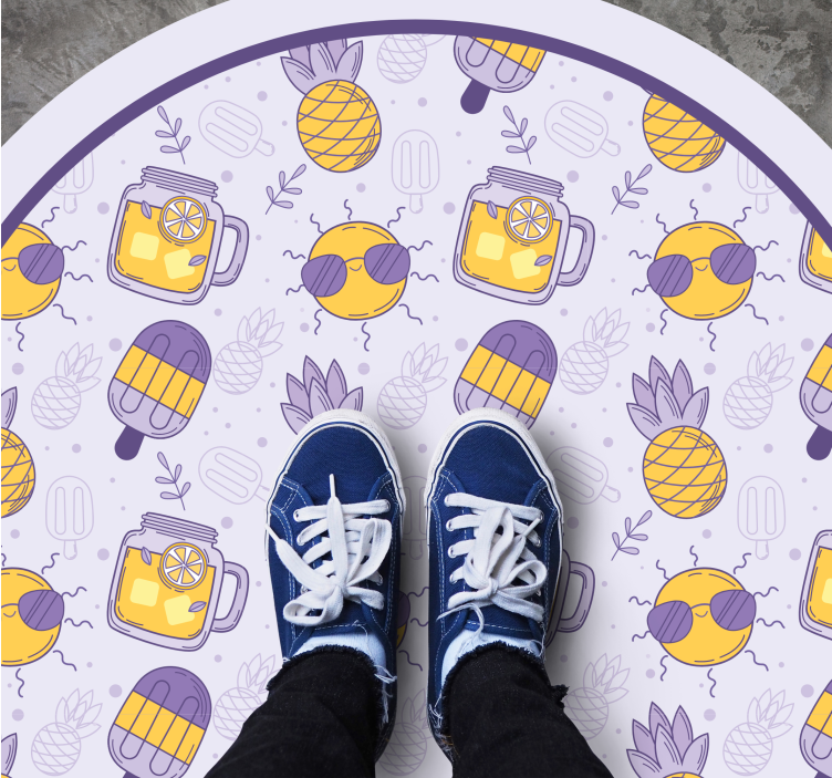 Tropical Summer Fun vinyl rug - TenStickers