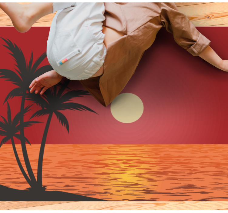 Tropical Sunset Landscape nature vinyl rug - TenStickers