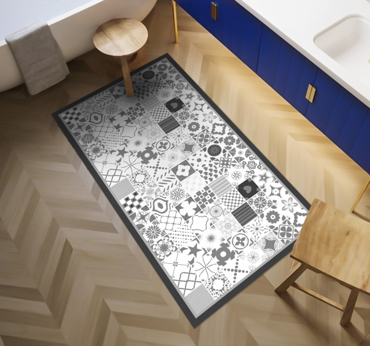 "Trujillo" grey tiles bathroom flooring - TenStickers