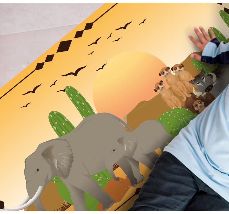 Twilight elephant expedition nature vinyl rug - TenStickers