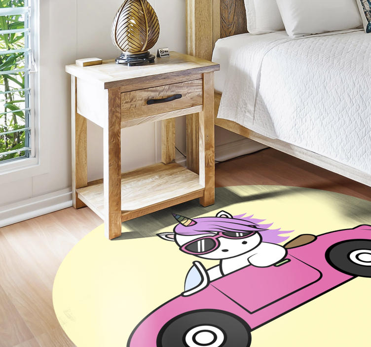 Unicorn Drive Decor vinyl rug - TenStickers