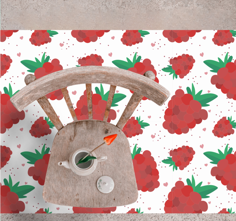 Vibrant Berry Pattern vinyl rug flowers - TenStickers