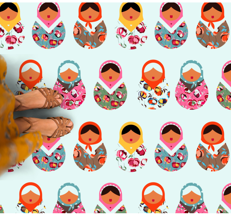 Vibrant Matryoshka Dolls ethnic vinyl rug - TenStickers