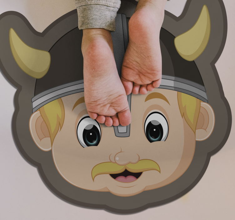 Blond viking character kids vinyl rug - TenStickers