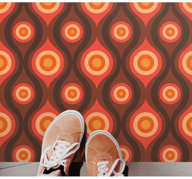 Vintage Circle Motif mosaic vinyl rug - TenStickers