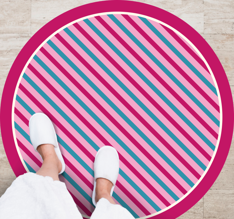 Vibrant Striped Aesthetic striped vinyl rug - TenStickers