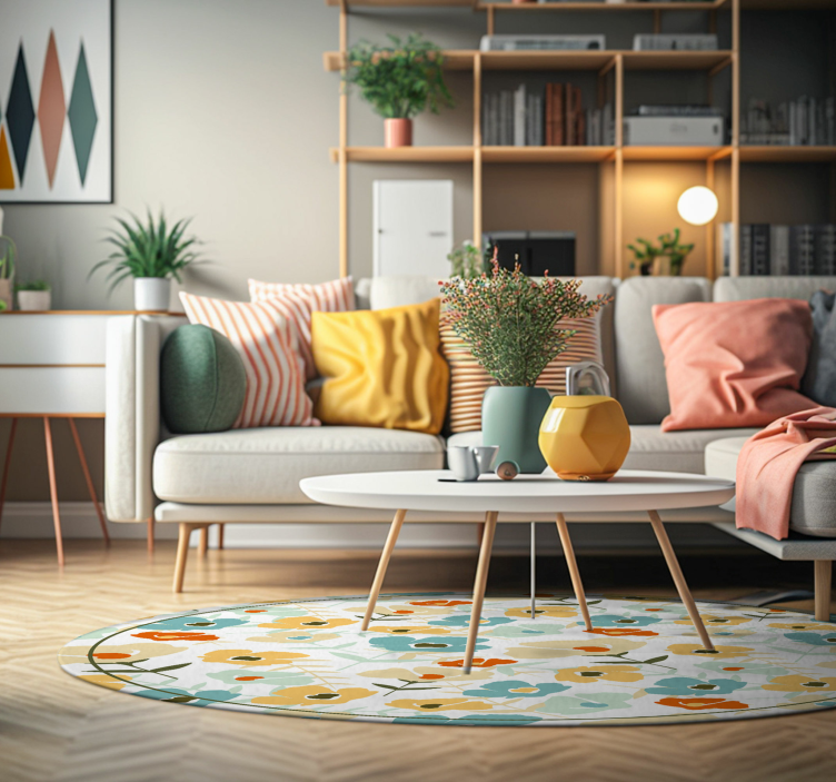 Watercolor Flowers nature rug - TenStickers