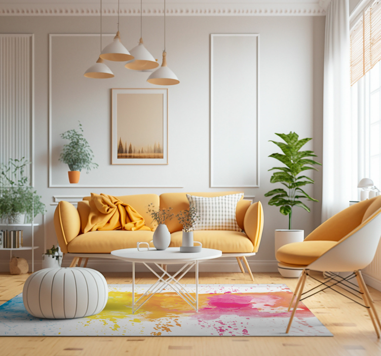 Watercolour splash modern vinyl rug - TenStickers