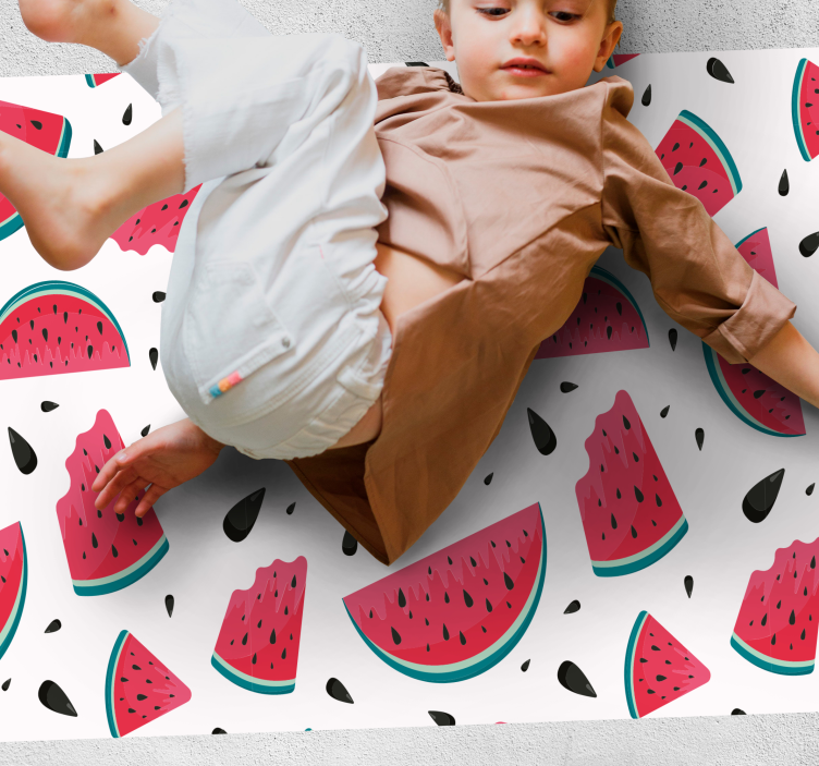 Watermelon slices kids vinyl rug - TenStickers