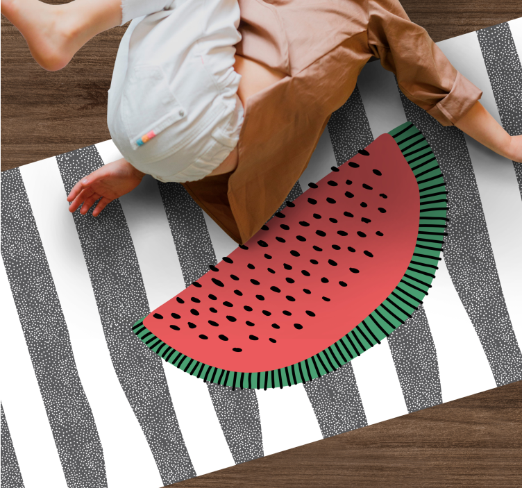 Watermelon Wedge texture vinyl rug - TenStickers