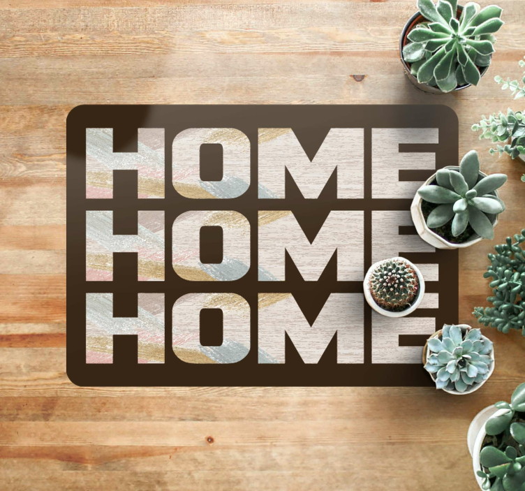 Welcome Home Entryway custom vinyl rug - TenStickers