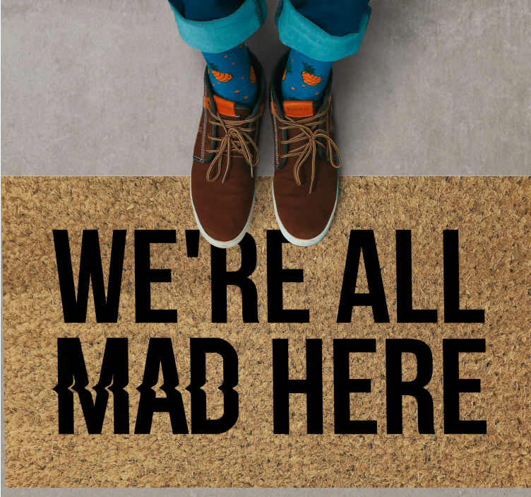 We're all mad here entrance hall tiles - TenStickers