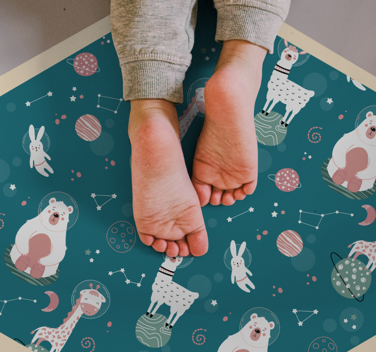 Whimsical Nursery Imagery vinyl rug - TenStickers