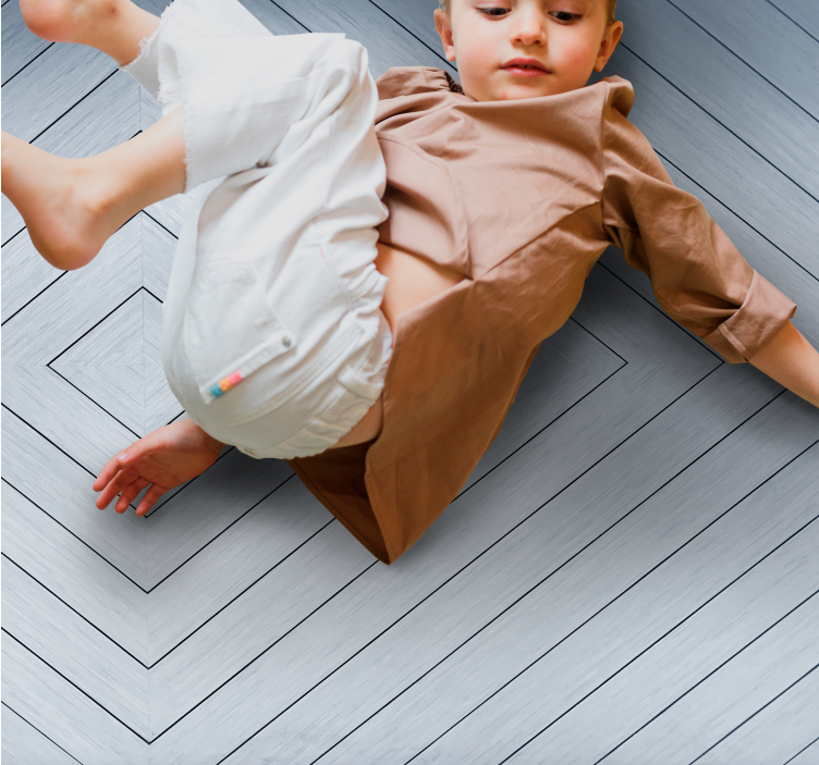White plank pattern wood effect vinyl rug - TenStickers