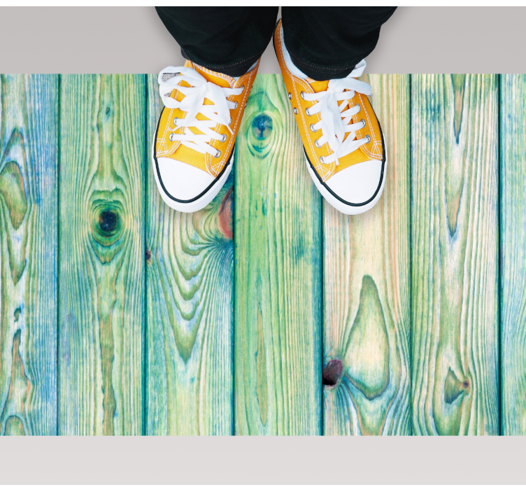 Green Plank Appearance wood effect vinyl rug - TenStickers