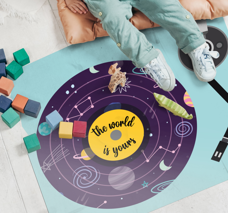 World Exploration Theme kids vinyl rug - TenStickers