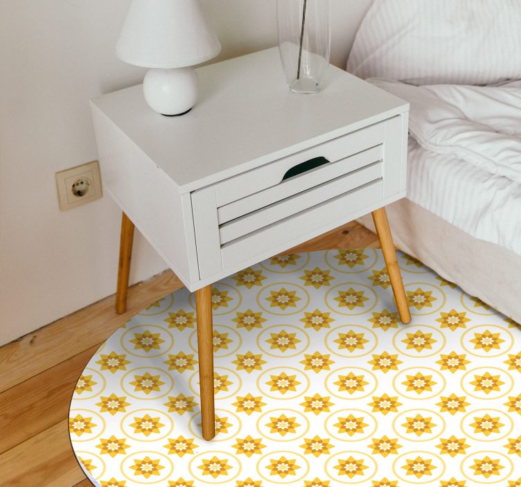 Yellow Floral Concept vinyl rug flowers - TenStickers