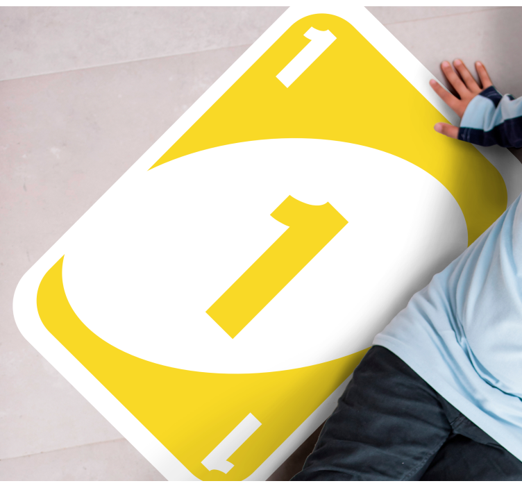 Yellow Number One vinyl rug gaming - TenStickers