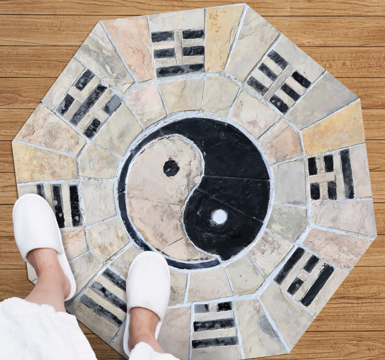 Yin Yang Collage mosaic vinyl rug - TenStickers