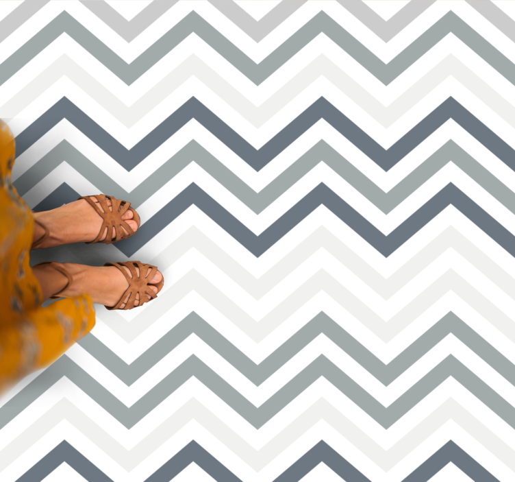 Zig zag lines nordic pattern square vinyl rug - TenStickers