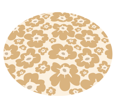 Beige poppies vinyl rug flowers - TenStickers