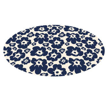 Dark blue poppy vinyl rug flowers - TenStickers