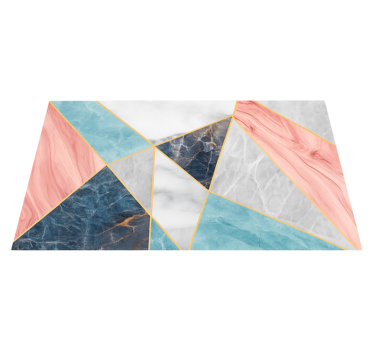 Colorful geometric design marble vinyl rug - TenStickers