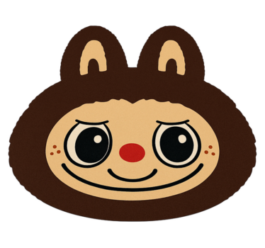 Brown Labubu design vinyl rug - TenStickers