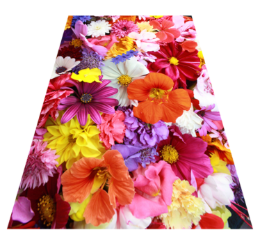 Vinyl rug flowers with a variety of colorful blooms - TenStickers
