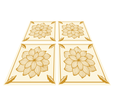Vinyl rug flowers floral bandana paisley tile - TenStickers