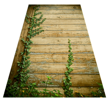 Vinyl rug flowers vines on wood - TenStickers