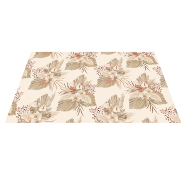 Vinyl rug flowers in beige dried flowers - TenStickers
