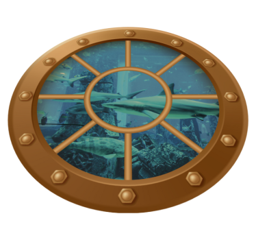 Vinyl rug flowers underwater view portal - TenStickers